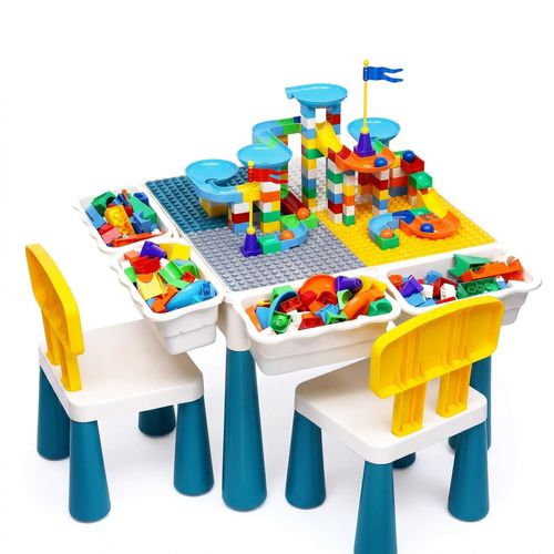 OCATO Kids Activity Table, 152-Piece Marble Run